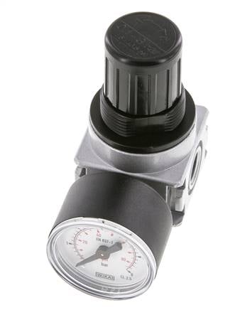 Drukregelaar voor Manifold Assemblage G1/4'' 1450l/min 0.1-3.0bar/1-44psi Zink Spuitgietwerk 40 mm Manometer Multifix 0