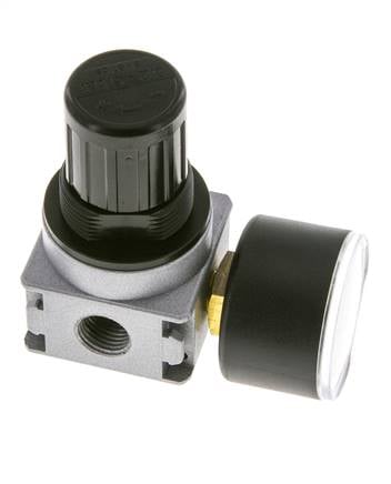 Drukregelaar voor Manifold Assemblage G1/4'' 1450l/min 0.2-6.0bar/3-87psi Zink Spuitgietwerk 40 mm Manometer Multifix 0