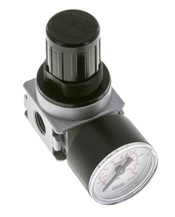 Drukregelaar voor Manifold Assemblage G1/4'' 1450l/min 0.2-6.0bar/3-87psi Zink Spuitgietwerk 40 mm Manometer Multifix 0