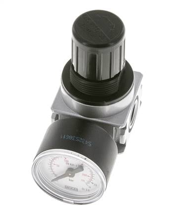 Drukregelaar voor Manifold Assemblage G1/4'' 1450l/min 0.5-10.0bar/7-145psi Zink Spuitgietwerk 40 mm Manometer Multifix 0