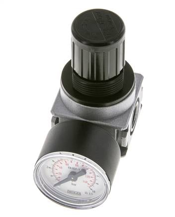 Drukregelaar voor Manifold Assemblage G1/4'' 1450l/min 0.2-6.0bar/3-87psi Zink Spuitgietwerk 40 mm Manometer Multifix 0