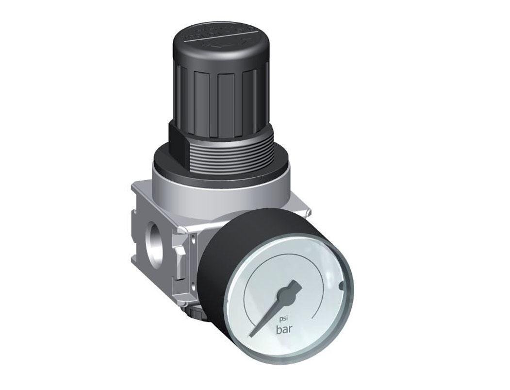 Drukregelaar voor Manifold Assemblage G1/4'' 1450l/min 0.1-3.0bar/1-44psi Zink Spuitgietwerk 40 mm Manometer Multifix 0