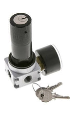 Drukregelaar voor Manifold Assemblage G1/4'' 1450l/min 0.1-3.0bar/1-44psi Zink Spuitgietwerk 40 mm Manometer Cilinderslot Multifix 0
