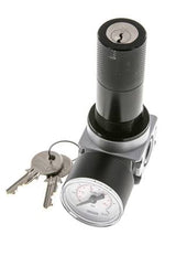 Drukregelaar voor Manifold Assemblage G1/4'' 1450l/min 0.1-3.0bar/1-44psi Zink Spuitgietwerk 40 mm Manometer Cilinderslot Multifix 0