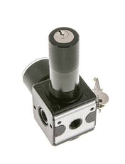 Drukregelaar voor Manifold Assemblage G1/4'' 2250l/min 0.5-16.0bar/7-232psi Zink Spuitgietwerk 40 mm Manometer Cilinderslot Multifix 1