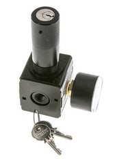 Drukregelaar voor Manifold Assemblage G1/4'' 2250l/min 0.2-6.0bar/3-87psi Zink Spuitgiet 40 mm Manometer Cilinderslot Multifix 1