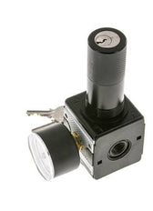 Drukregelaar voor Manifold Assemblage G1/4'' 2250l/min 0.2-6.0bar/3-87psi Zink Spuitgiet 40 mm Manometer Cilinderslot Multifix 1