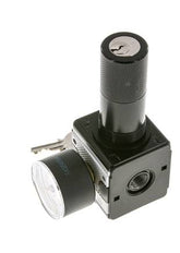 Drukregelaar voor Manifold Assemblage G1/4'' 2250l/min 0.5-10.0bar/7-145psi Zink Spuitgiet 40 mm Manometer Cilinderslot Multifix 1