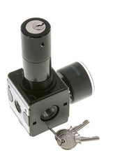 Drukregelaar voor Manifold Assemblage G1/4'' 2250l/min 0.5-10.0bar/7-145psi Zink Spuitgiet 40 mm Manometer Cilinderslot Multifix 1