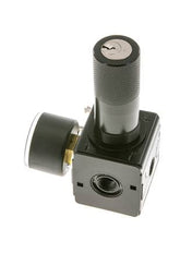 Drukregelaar voor Manifold Assemblage G1/4'' 2250l/min 0.5-16.0bar/7-232psi Zink Spuitgietwerk 40 mm Manometer Cilinderslot Multifix 1