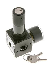 Drukregelaar voor Manifold Assemblage G1/4'' 2250l/min 0.5-16.0bar/7-232psi Zink Spuitgietwerk 40 mm Manometer Cilinderslot Multifix 1