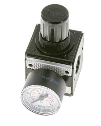Drukregelaar voor Manifold Assemblage G1/4'' 2250l/min 0.2-6.0bar/3-87psi Zink Spuitgiet 40 mm Manometer Multifix 1
