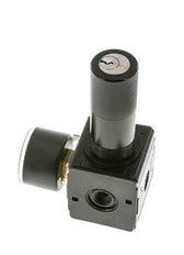 Drukregelaar voor Manifold Assemblage G1/4'' 2250l/min 0.2-6.0bar/3-87psi Zink Spuitgiet 40 mm Manometer Cilinderslot Multifix 1