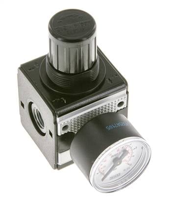 Drukregelaar voor Manifold Assemblage G1/4'' 2250l/min 0.2-6.0bar/3-87psi Zink Spuitgiet 40 mm Manometer Multifix 1