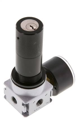 Drukregelaar G1/8'' 600l/min 0,5-10,0bar/7-145psi 40 mm Manometer Cilinderlock Multifix 0
