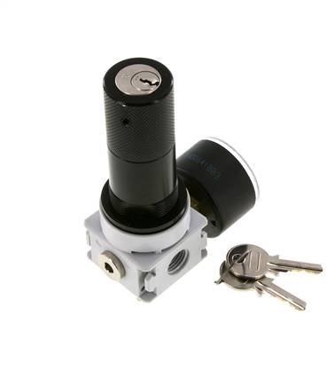 Drukregelaar G1/4'' 700l/min 0,1-3,0bar/1-44psi 40 mm Manometer Cilinderlock Multifix 0