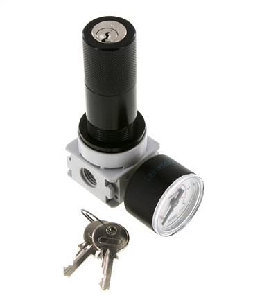Drukregelaar G1/4'' 700l/min 0,1-3,0bar/1-44psi 40 mm Manometer Cilinderlock Multifix 0