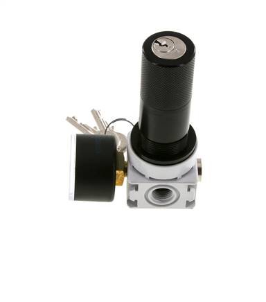 Drukregelaar G1/4'' 700l/min 0,5-10,0bar/7-145psi 40 mm Manometer Cilinderlock Multifix 0