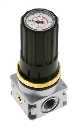 Drukregelaar G1/4'' 1450l/min 0.5-10.0bar/7-145psi Zinkspuitgietknop met Manometer Multifix 0