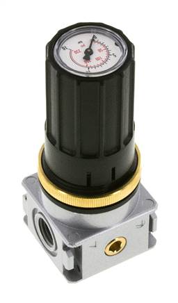 Drukregelaar G1/4'' 1450l/min 0.5-10.0bar/7-145psi Zinkspuitgietknop met Manometer Multifix 0