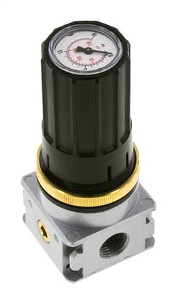 Drukregelaar G1/4'' 1450l/min 0.5-10.0bar/7-145psi Zinkspuitgietknop met Manometer Multifix 0