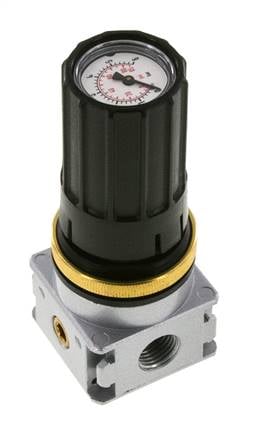 Drukregelaar G1/4'' 1450l/min 0.1-3.0bar/1-44psi Zinkspuitgietknop met Manometer Multifix 0