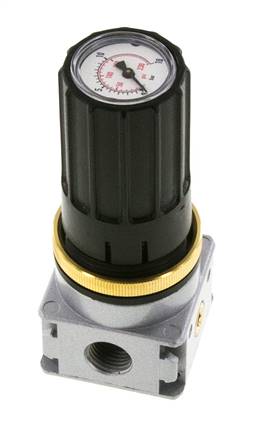 Drukregelaar G1/4'' 1450l/min 0.5-10.0bar/7-145psi Zinkspuitgietknop met Manometer Multifix 0