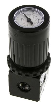 Drukregelaar G1/4'' 2100l/min 0.2-6.0bar/3-87psi Zinkspuitgietknop met Manometer Multifix 1