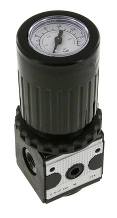 Drukregelaar G1/4'' 2100l/min 0.5-10.0bar/7-145psi Zinkspuitgietknop met Manometer Multifix 1