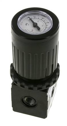 Drukregelaar G1/4'' 2100l/min 0.5-10.0bar/7-145psi Zinkspuitgietknop met Manometer Multifix 1