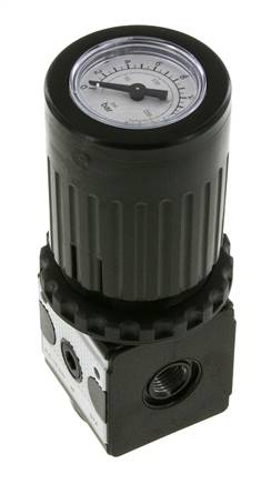 Drukregelaar G1/4'' 2100l/min 0.5-10.0bar/7-145psi Zinkspuitgietknop met Manometer Multifix 1