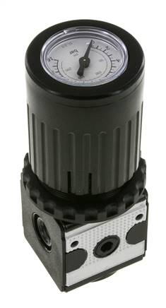 Drukregelaar G1/4'' 2100l/min 0.5-10.0bar/7-145psi Zinkspuitgietknop met Manometer Multifix 1
