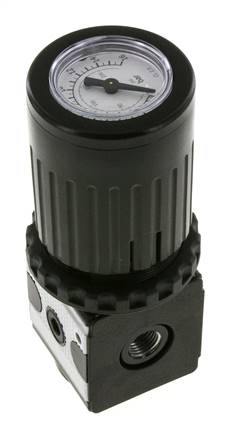 Drukregelaar G1/4'' 2100l/min 0.5-10.0bar/7-145psi Zinkspuitgietknop met Manometer Multifix 1