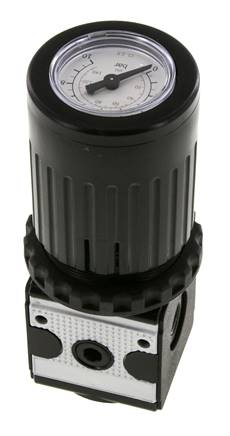 Drukregelaar G1/4'' 2100l/min 0.2-6.0bar/3-87psi Zinkspuitgietknop met Manometer Multifix 1