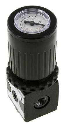 Drukregelaar G1/4'' 2100l/min 0.2-6.0bar/3-87psi Zinkspuitgietknop met Manometer Multifix 1