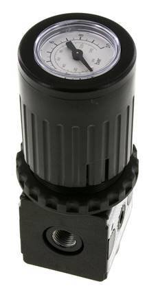 Drukregelaar G1/4'' 2100l/min 0.2-6.0bar/3-87psi Zinkspuitgietknop met Manometer Multifix 1