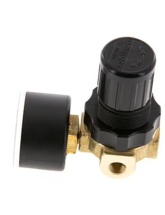 Drukregelaar G1/4'' 330l/min 0.5-10.0bar/7-145psi Lucht Water Messing Standaard 0