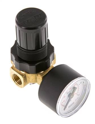 Drukregelaar G1/4'' 330l/min 0.5-16.0bar/7-232psi Lucht Water Messing Standaard 0