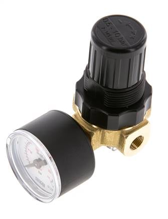Drukregelaar G1/4'' 330l/min 0.5-10.0bar/7-145psi Lucht Water Messing Standaard 0