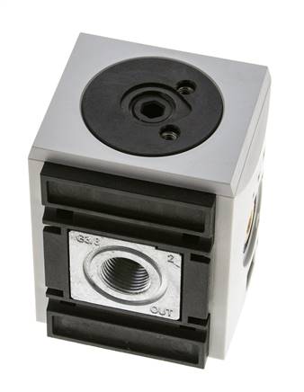 Verdeler G3/8x1/2x1/4 4500 l/min met terugslagklep Futura 2