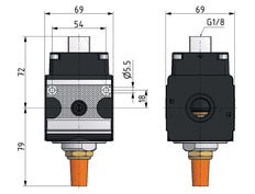 3/2 Klep G1/2 Pneumatisch Bediend 4000 l/min Multifix 2