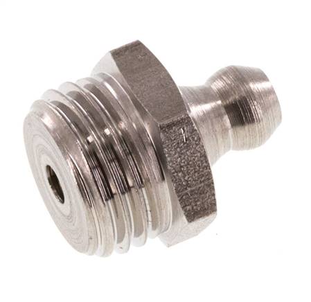Rechte Smeernippel RVS R 1/4 Inch DIN 71412