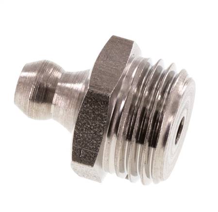 Rechte Smeernippel RVS R 1/4 Inch DIN 71412
