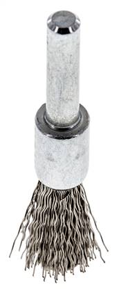 Staaldraad Gegolfde RVS Borstel Met Een Diameter 12 mm/ As 6 mm.