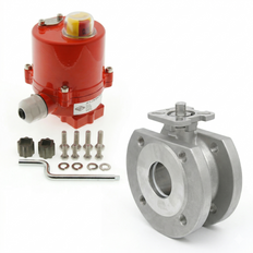 DN25 PN40 1-Delig 2-Weg Elektrische RVS Geflensd Kogelkraan 12 V AC/DC