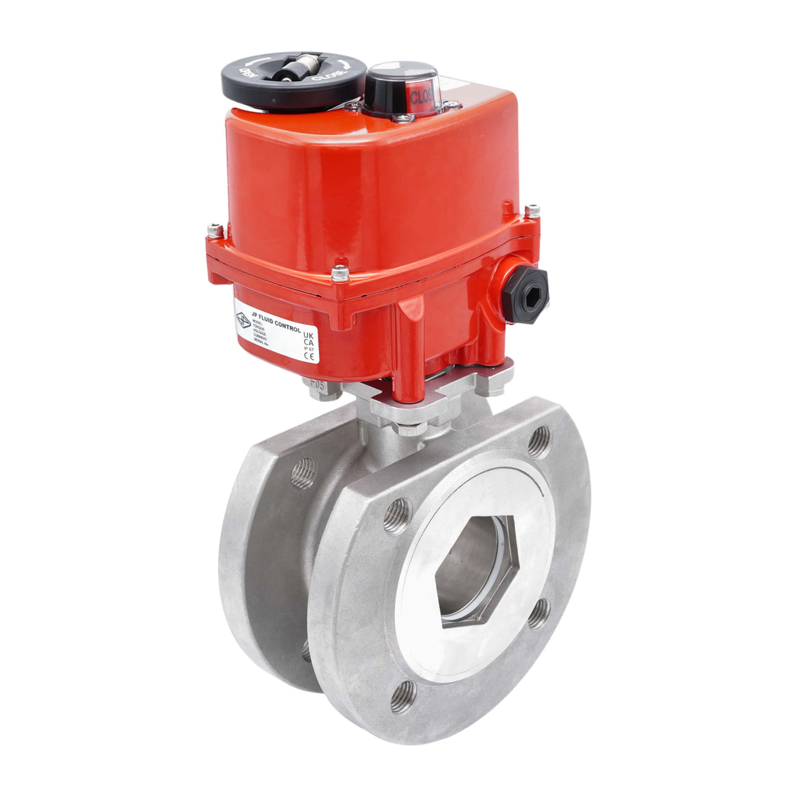 DN20 PN40 1-Delig 2-Weg RVS Modulerende Elektrische Geflensd Kogelkraan 24 V AC/DC