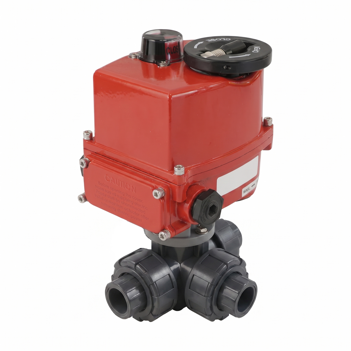 G1'' 3-weg PVC Modulerende Elektrische Kogelkraan L-Boring 24 V AC/DC