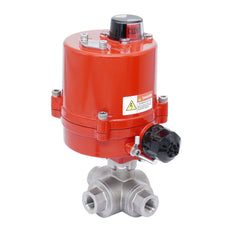 Rp 1/2'' L-Port 3-Weg RVS Elektrische Kogelkraan 24 V AC/DC