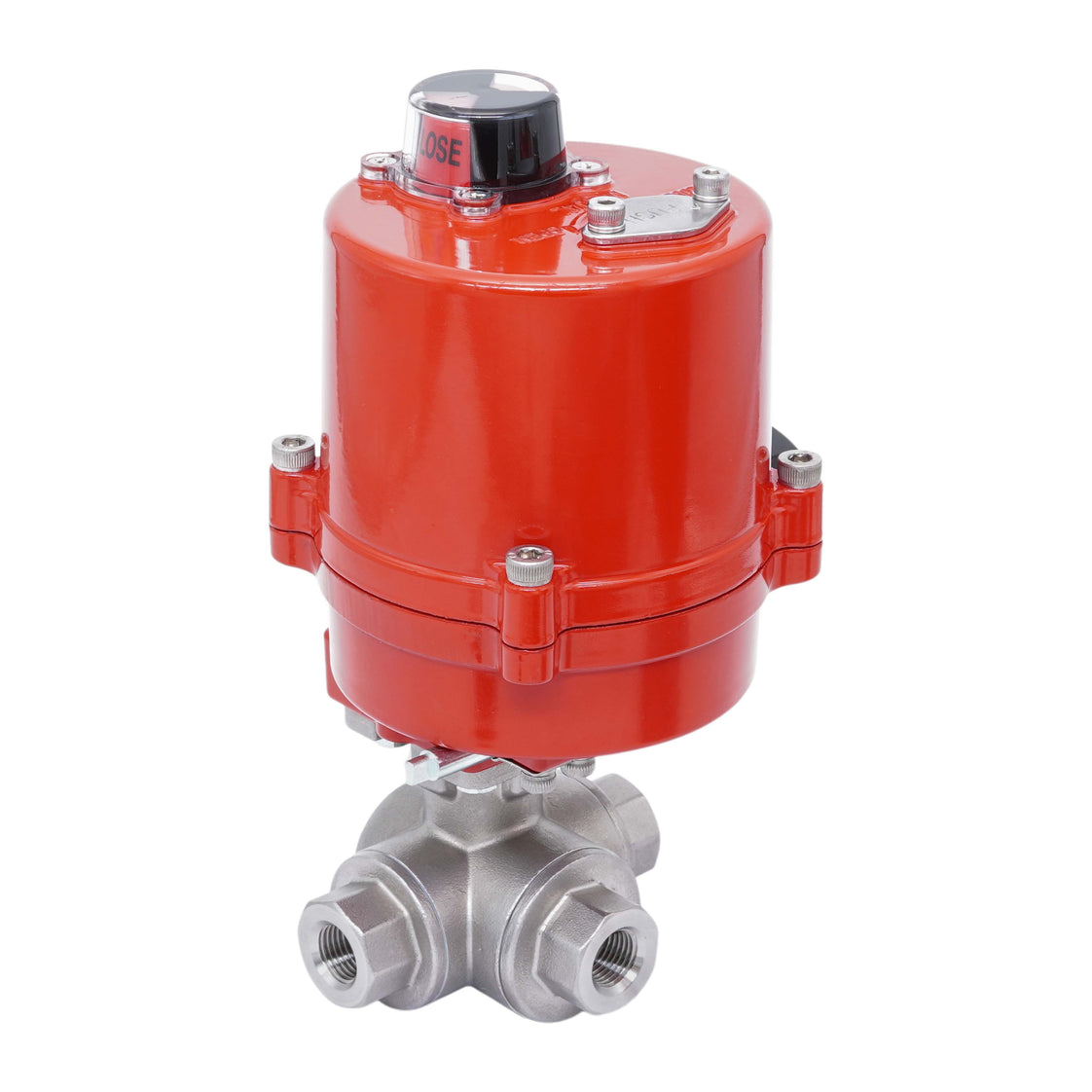 Rp 1/2'' L-Port 3-Weg RVS Elektrische Kogelkraan 24 V AC/DC