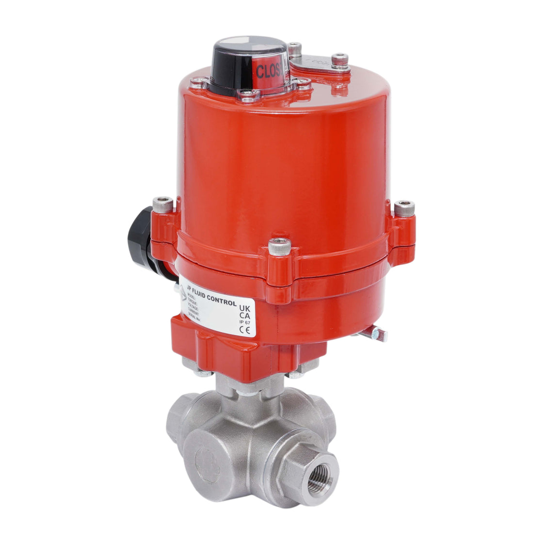 Rp 1/2'' L-Port 3-Weg RVS Elektrische Kogelkraan 24 V AC/DC